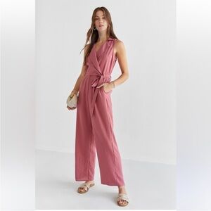 Audrey Parks and Francesca’s Utility Tie Waist Jumpsuit